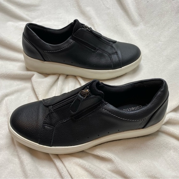 Clarks Collection Black Layton Rae Zip Front Sneaker - Picture 3 of 11